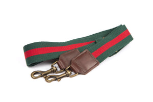 Green and Red Strap with Leather and Brass