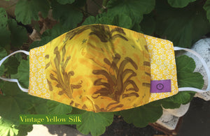 Face Mask - Vintage Yellow Silk