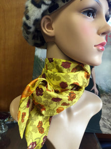 Silk Scarf                                                                                                          Yellow Floral