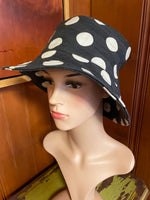 Bucket Hat                                             Black and White Polka Dot Print